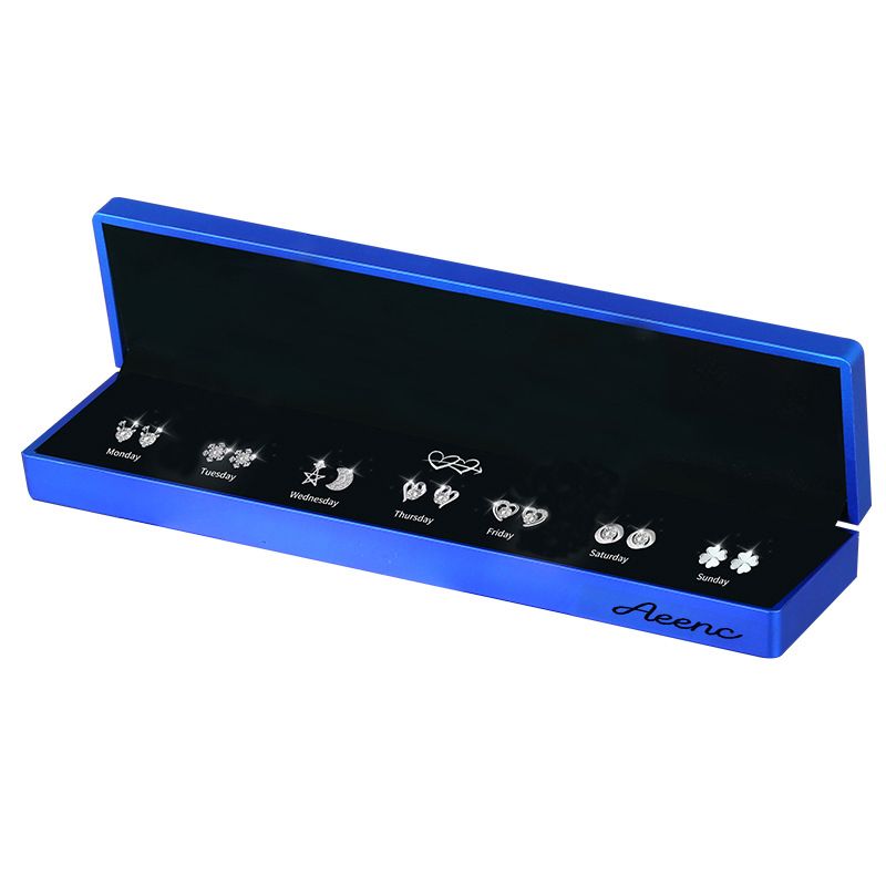 7 Pairs S925 Sterling Silver Stud Earrings Set for Women