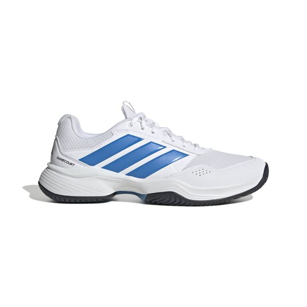 adidas Men's GameCourt 3 All Court Tennis Shoes - White/Ray Blue/Black