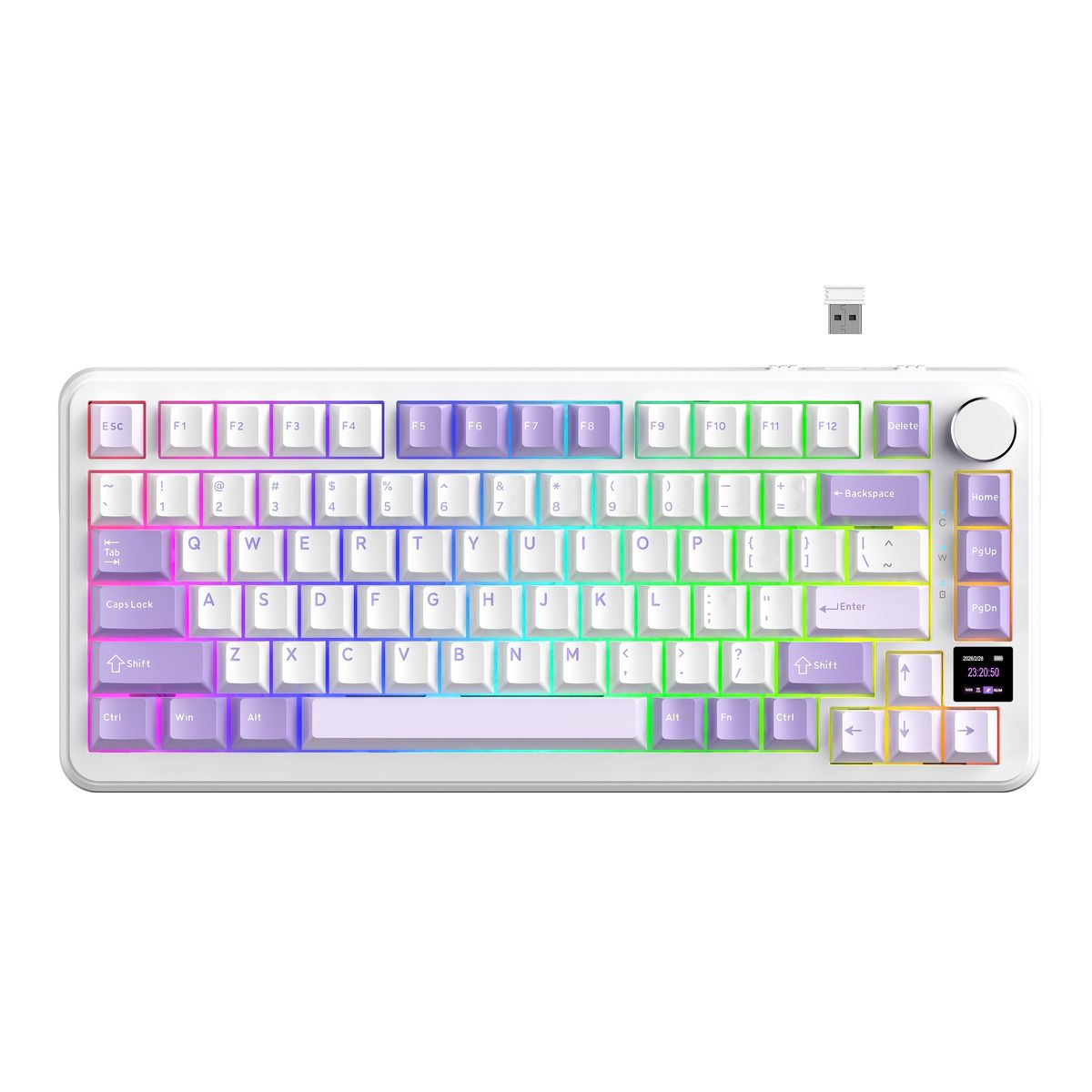 ATTACK SHARK X85PRO Wireless Mechanical Gaming Keyboard TFT Smart Display - Lavender