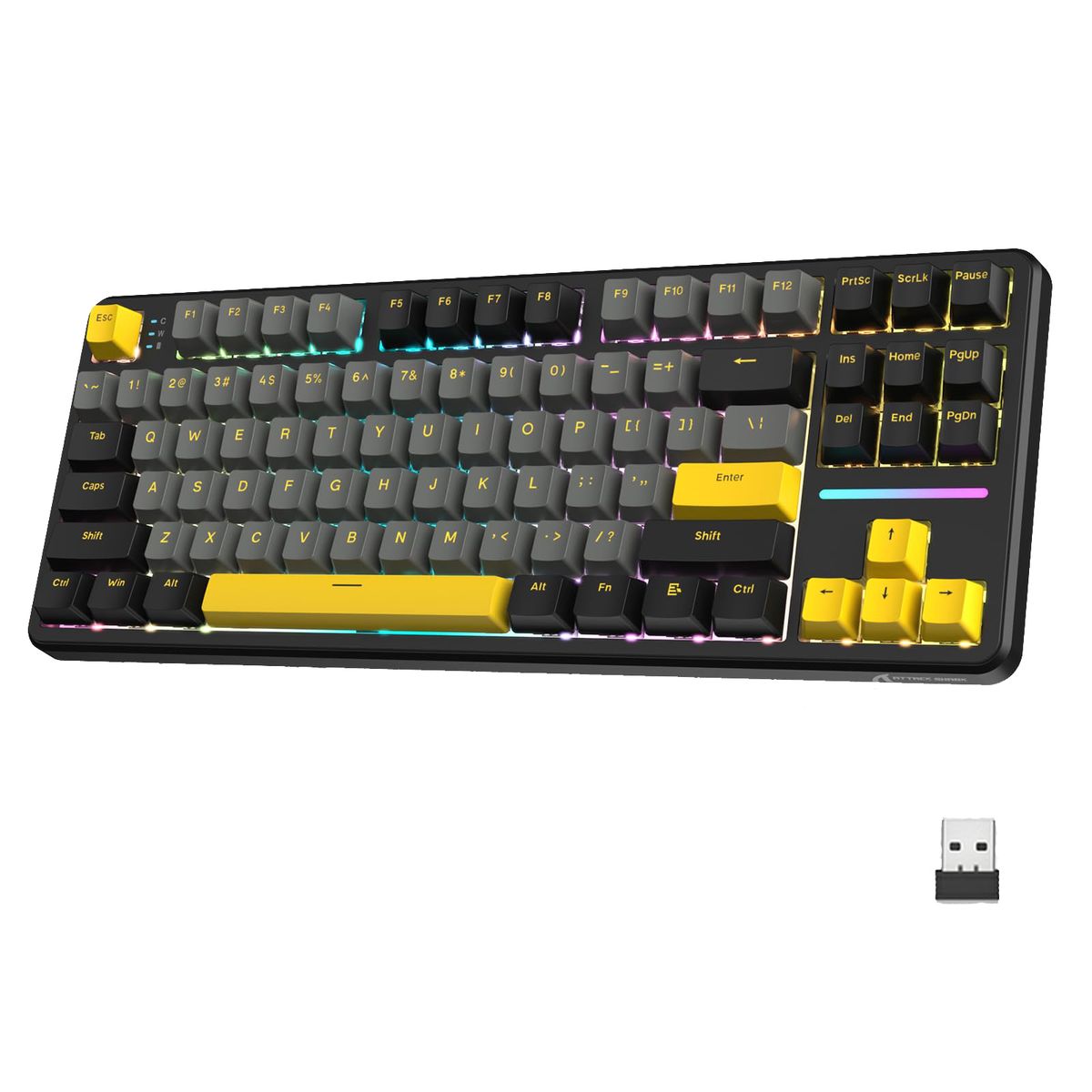 ATTACK SHARK X87 RGB Gaming Keyboard, Wireless Mechanical Keyboard Tri-Mode - Star Black
