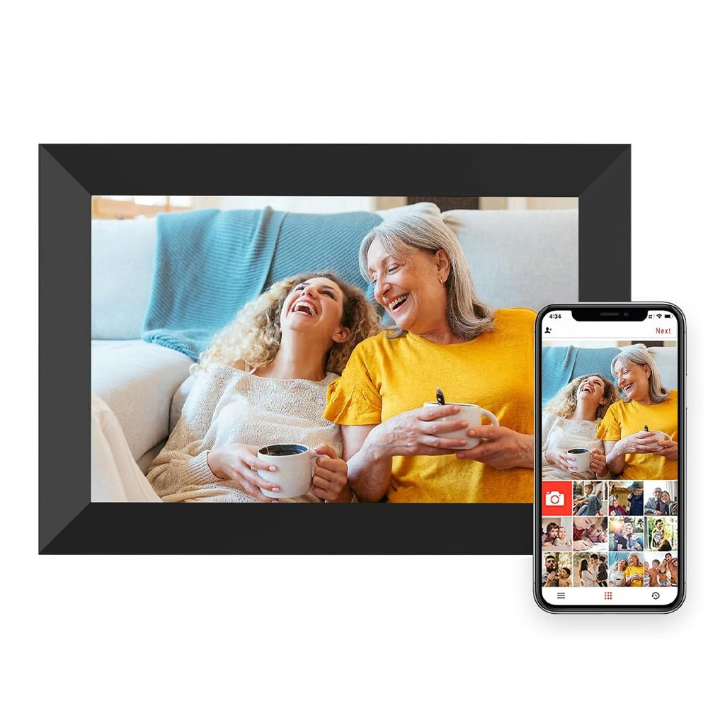 BezosMax 10.1 inch Wifi Digital Frame 32GB Photo/Video available, HD Touch - Classic Type