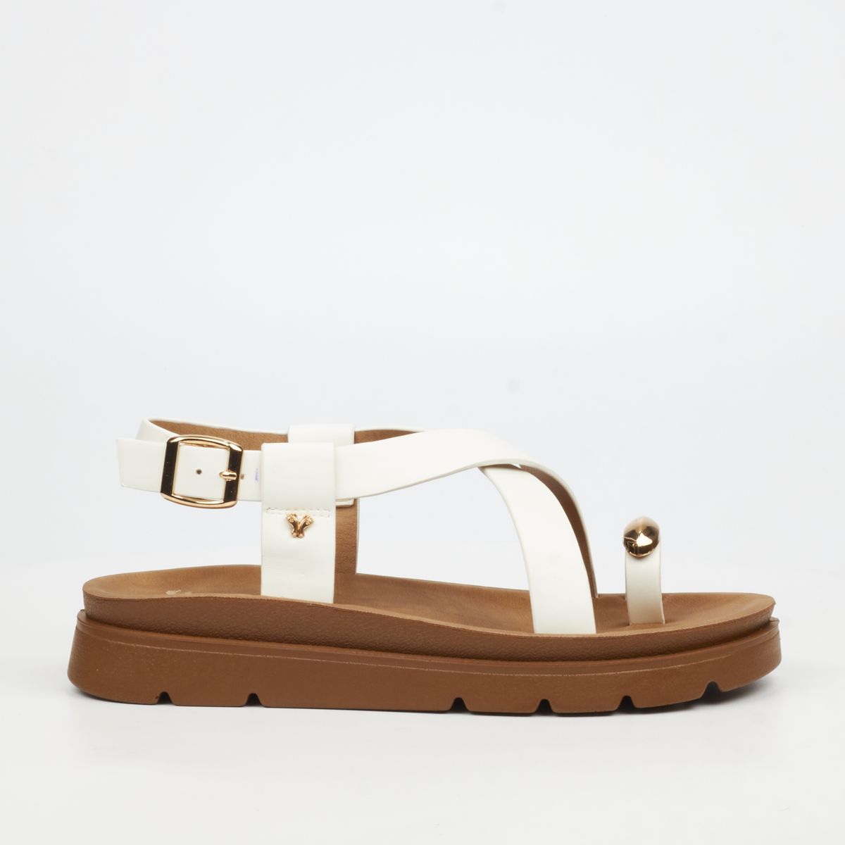 Butterfly Feet Nolah 2 Women's Faux Leather Flat Sandals - White