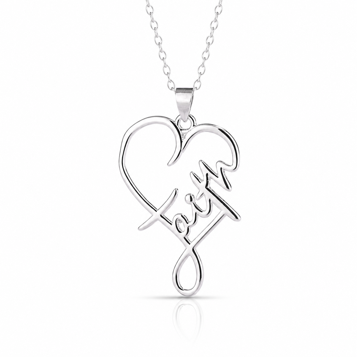 CHARMFUL Heart of Faith Sterling Silver 925 Necklace
