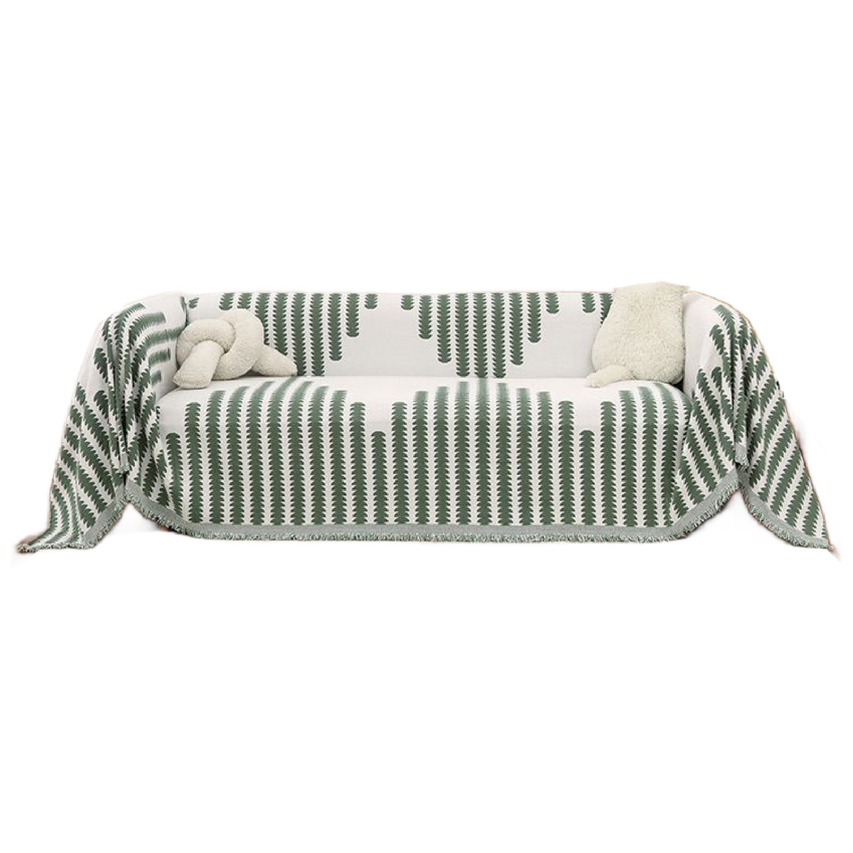 Chenille Couch Throw & Sofa Cover - Green