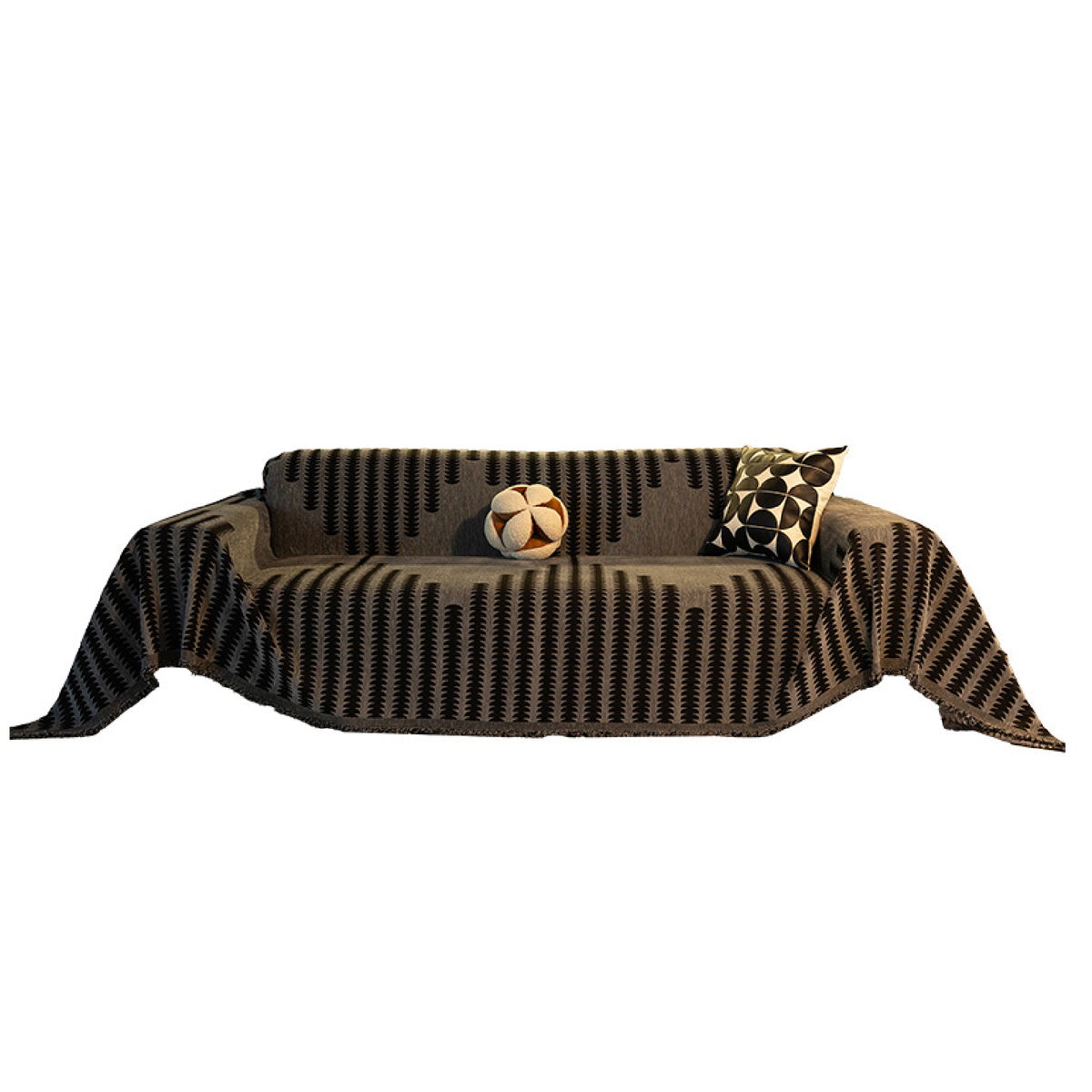 Chenille Couch Throw & Sofa Cover - Grey