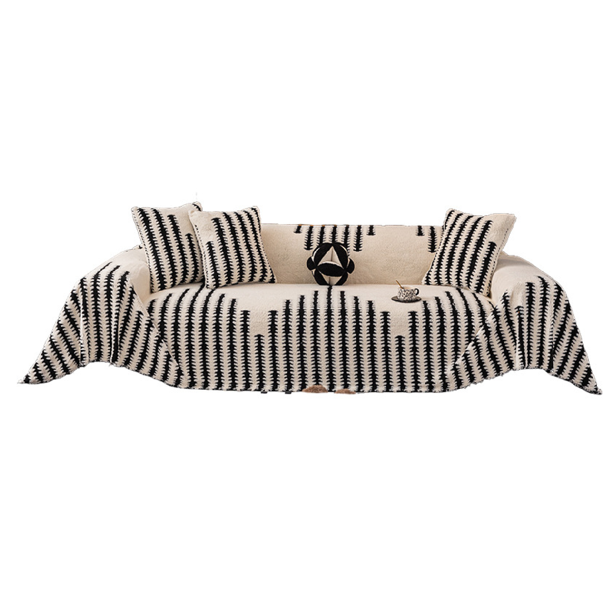 Chenille Couch Throw & Sofa Cover - White