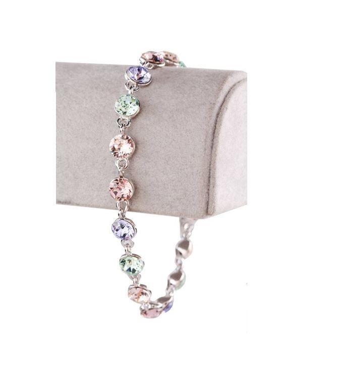 Civetta Spark Bracelet - Made With Light Rose, Lavender, Chrysolite And Silk Swarovski Crystal