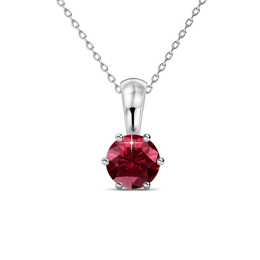 Destiny Garnet/January Birthstone Necklace with Swarovski Crystal