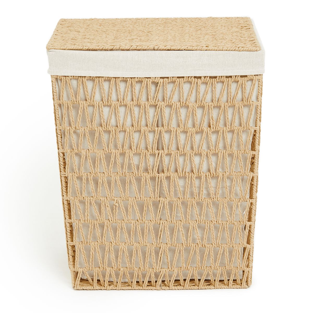 George & Mason - Natural Rope Rectangular Laundry Basket - 53cm