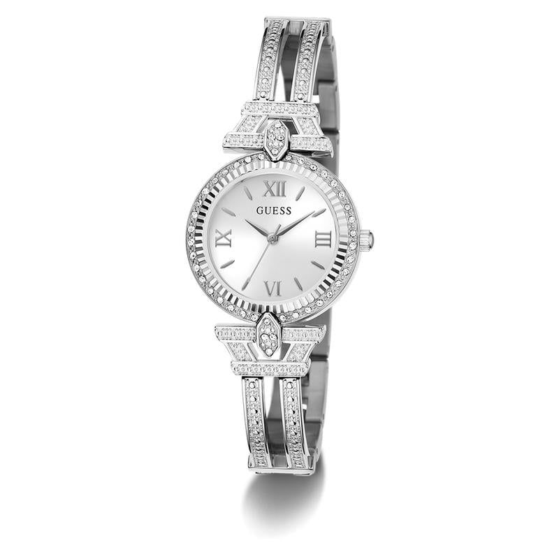 Guess Ladies Crystal-Set Bracelet Watch with Roman Numeral Dial