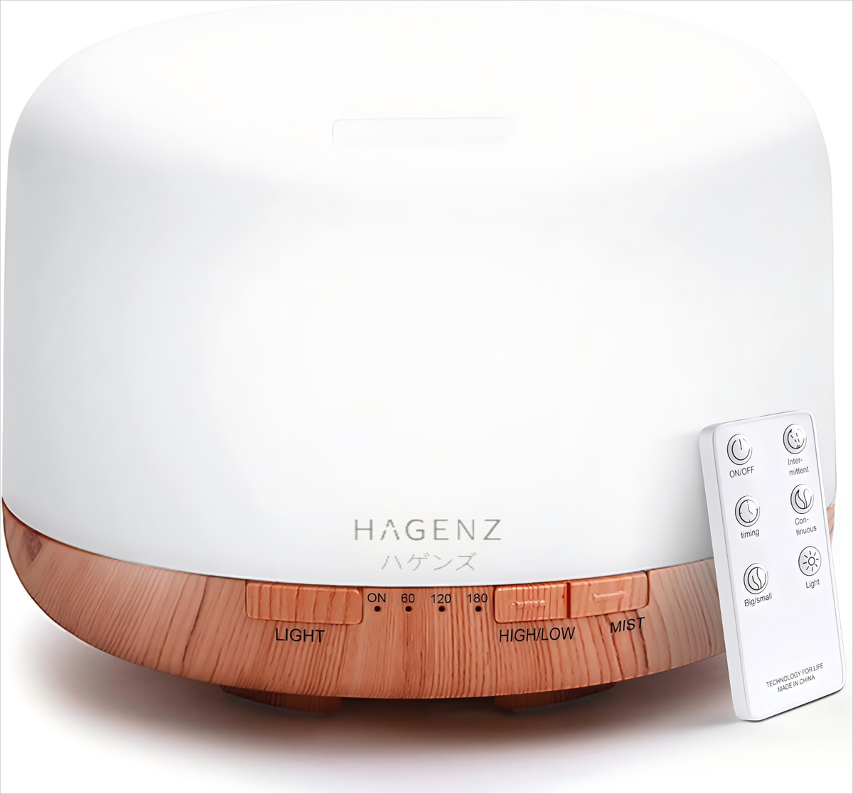 HAGENZ 500ml Premium Essential Oil Diffuser with Remote Control - light wood