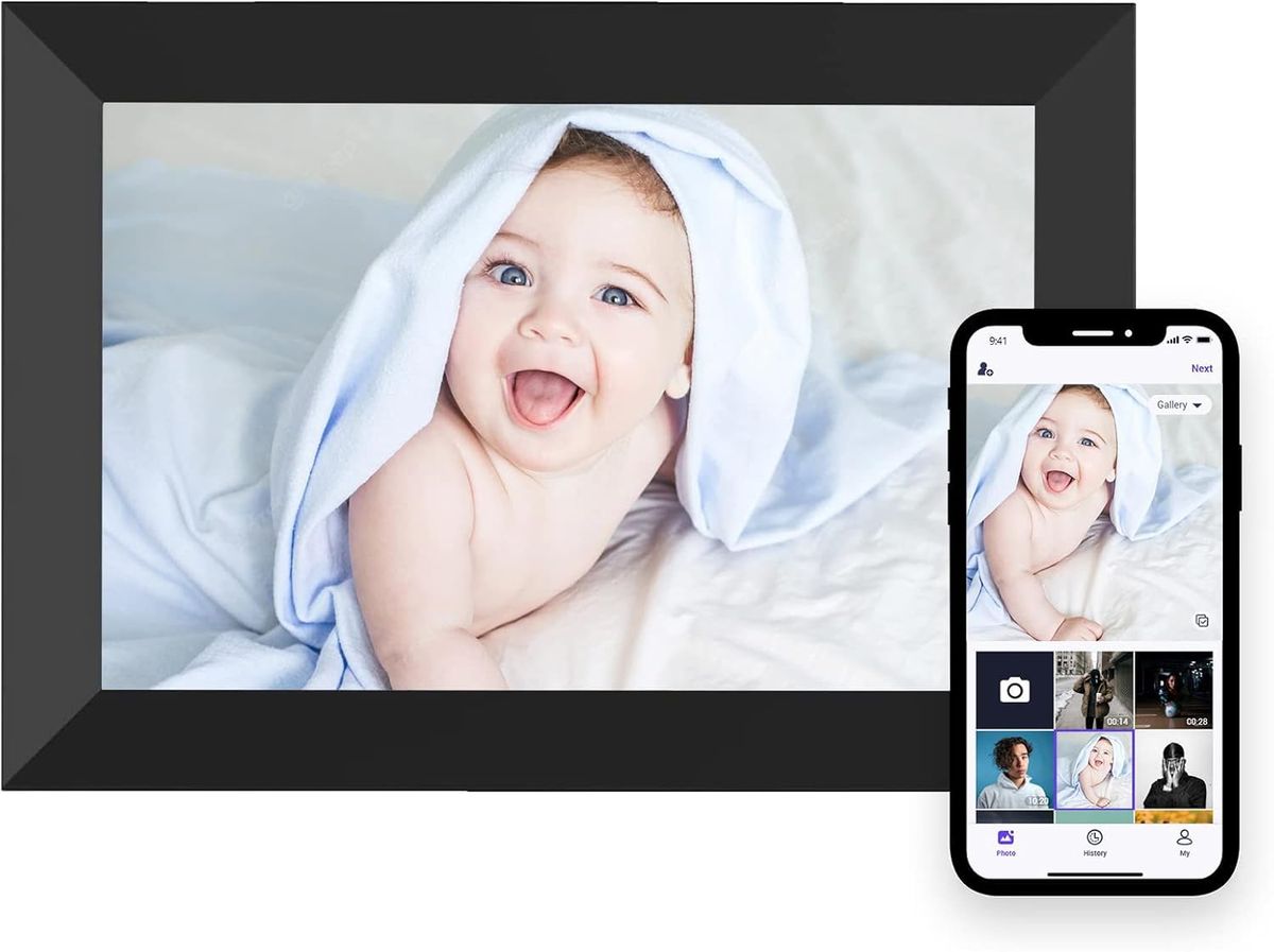 HiveTec 10.1" Digital Photo Frame with WiFi, 16GB Storage & Touchscreen - Black