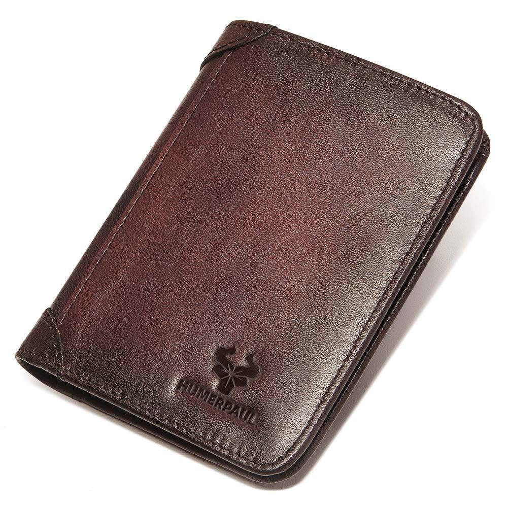 HumerPaul - Men's Genuine Leather Wallet - Coffee