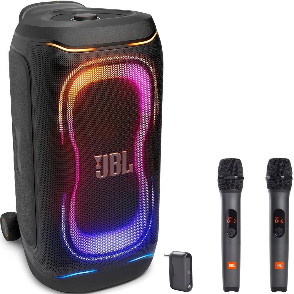 JBL PartyBox 330 Portable Bluetooth Speaker With 2 JBL Wireless Microphones - Black