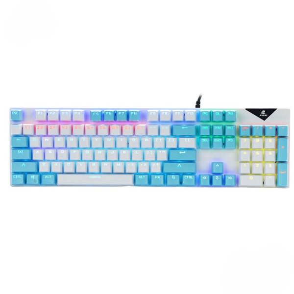 JK-919 Wired RGB Gaming Mechanical Keyboard 104-Key Full Size Anti-Ghosting - Blue