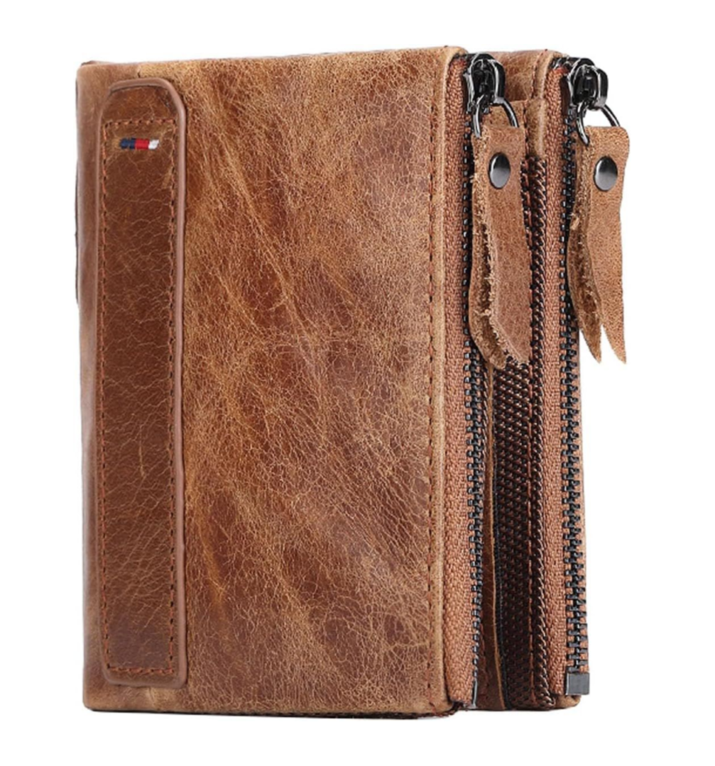 Kingdushi Wear-resistant, Anti-theft Brushed Cowhide Men's Leather Wallet