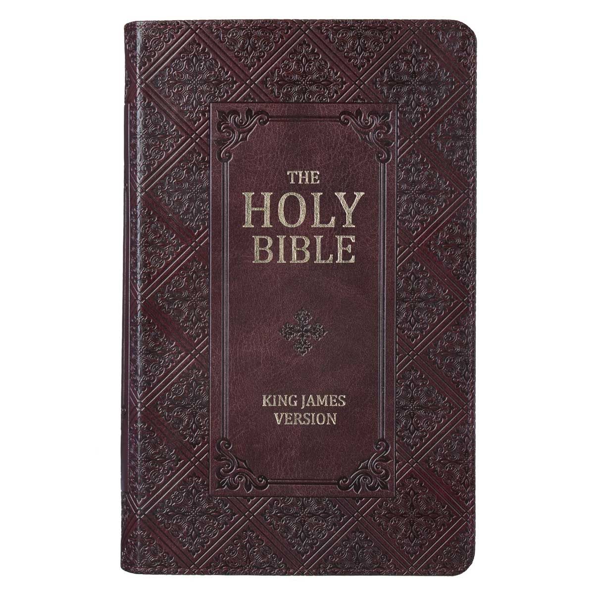 KJV Giant Print Lux-Leather Pattern Dark Brown