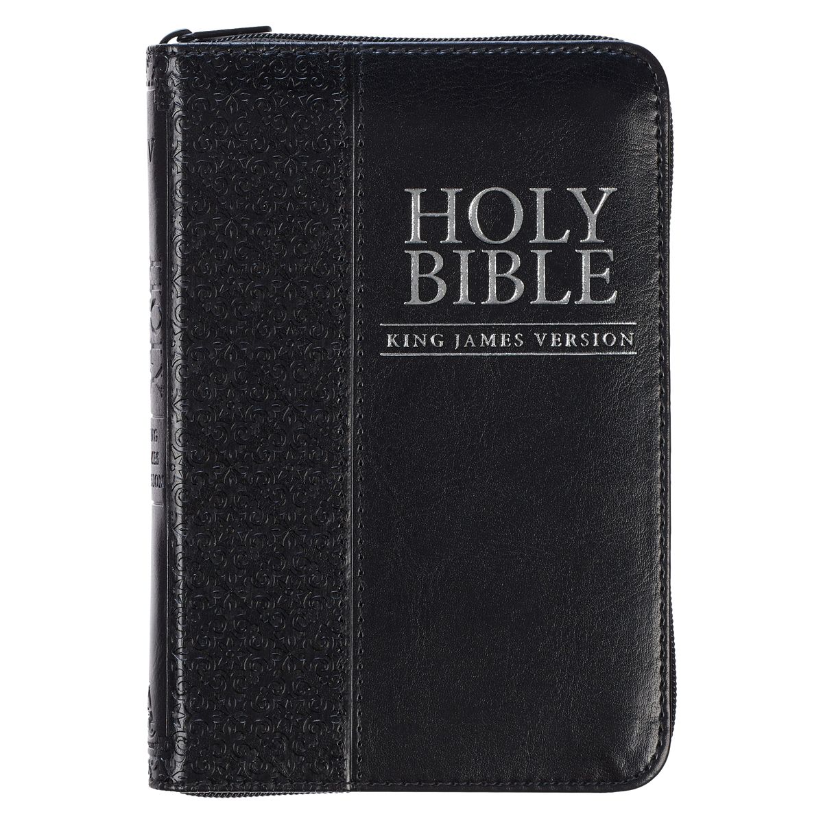 KJV Mini Pocket Bible - Red Letter - Faux Leather with Zip - Black