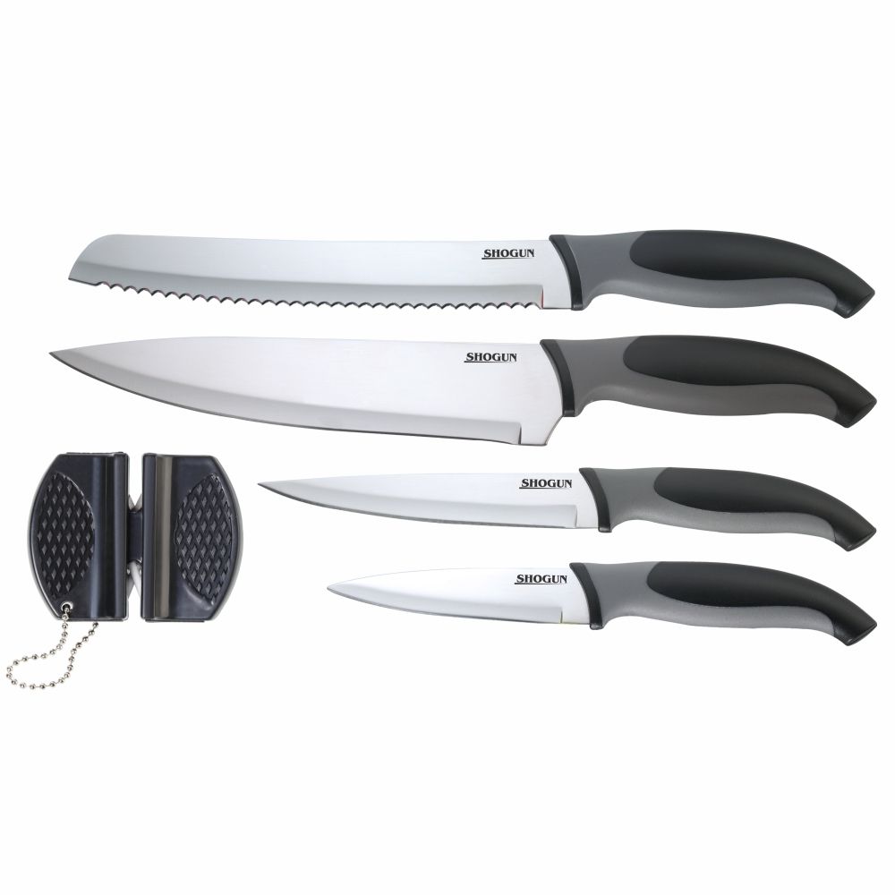 Shogun 5-Piece Kitchen Knife & Sharpener Set