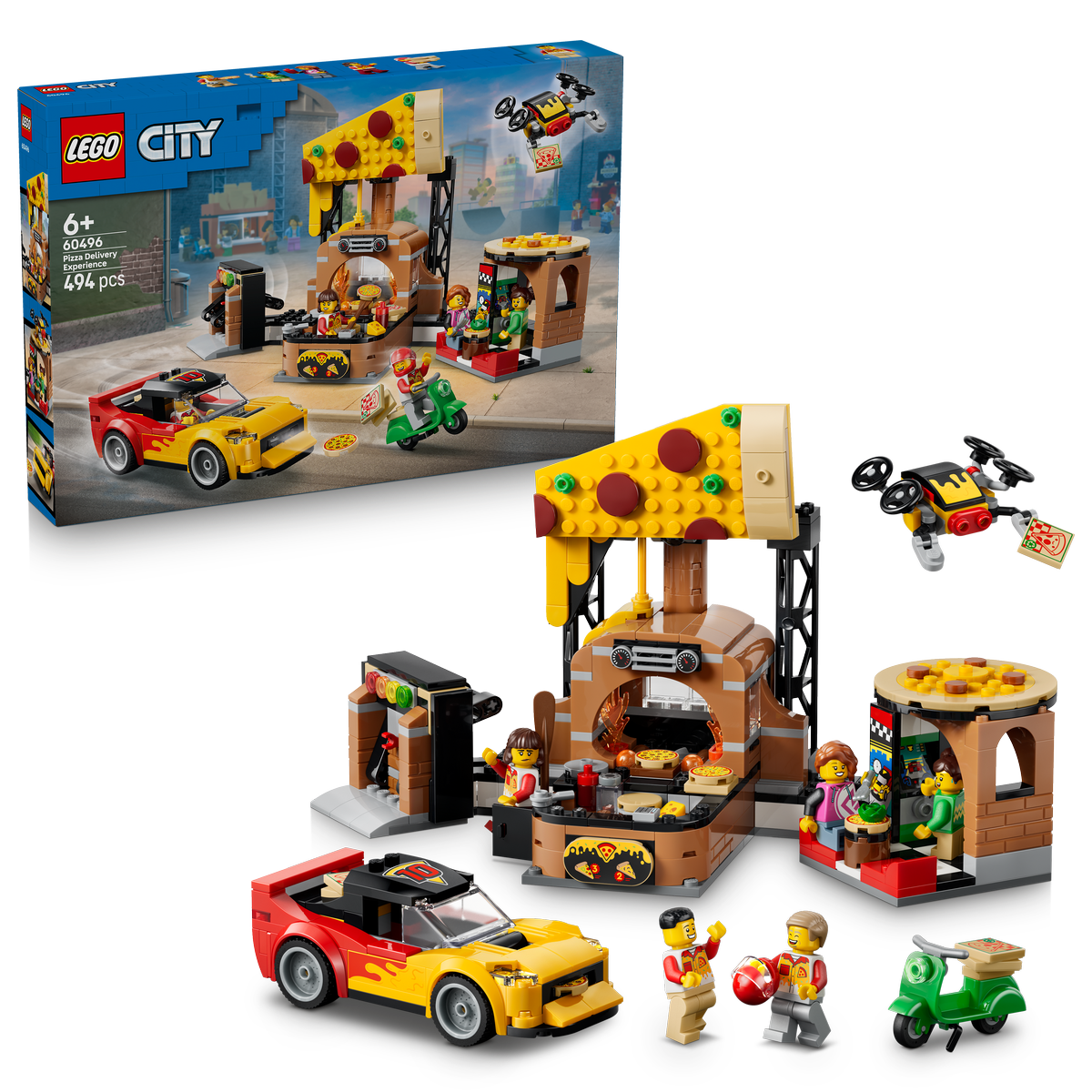 LEGO® City Pizza Delivery Experience with Vehicles - 60496