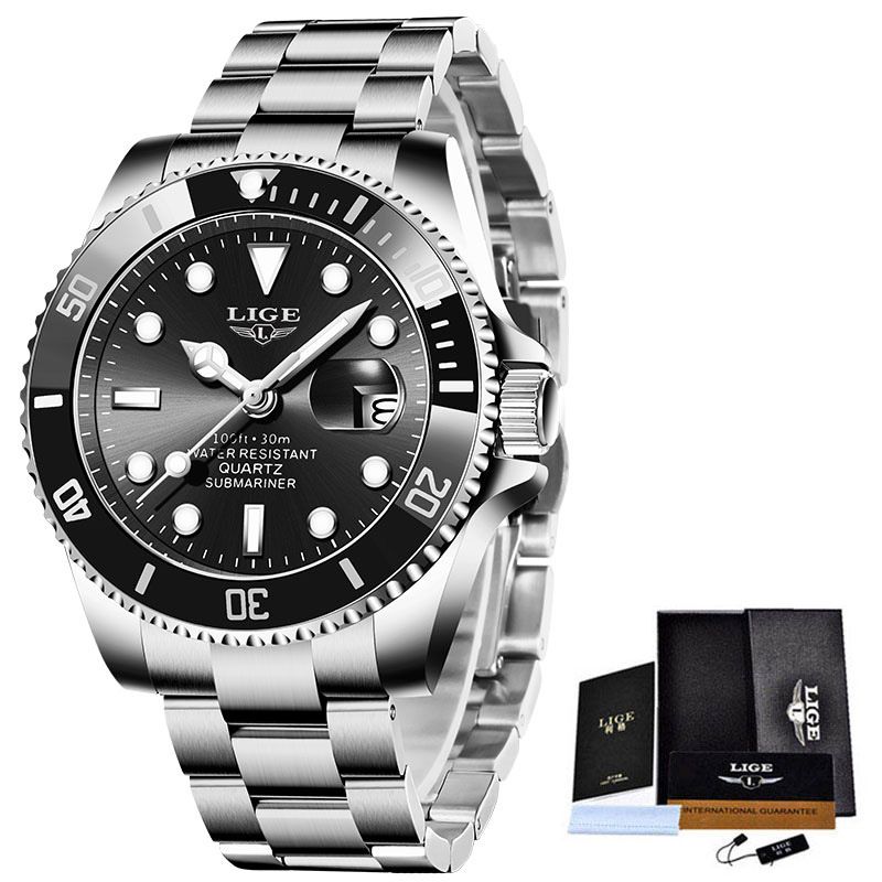 LIGE Luxury Men's Watch - Black