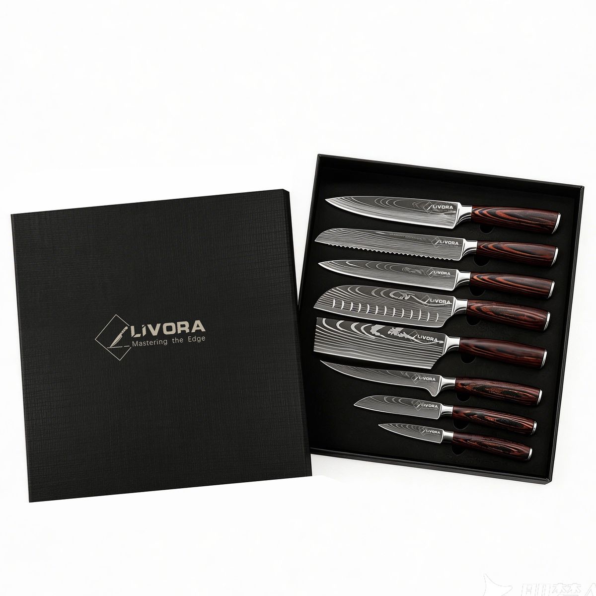 LIVORA - Knife Set Japanese 8-Piece Chef Knife Set With Luxury Gift Box