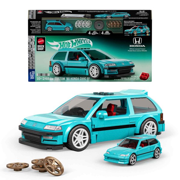 Mattel Brick Shop Hot Wheels Speed Series Building Set, '90 Honda Civic EF