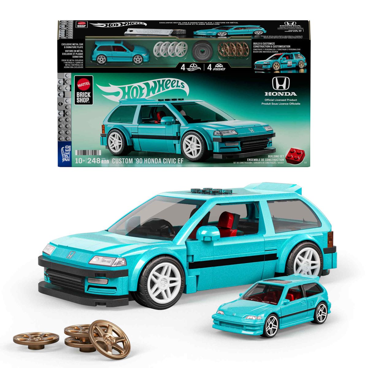 Mattel Brick Shop Hot Wheels Speed Series Building Set, '90 Honda Civic EF