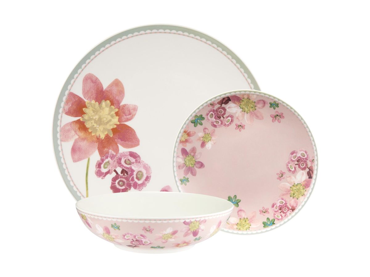 Maxwell and Williams Primula 12 pc Dinner Set - Pink