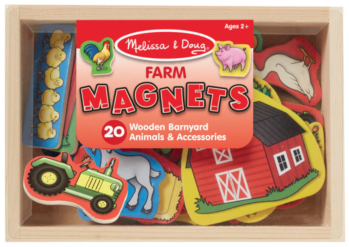 Melissa & Doug Wooden Farm Magnets (20 Magnets)