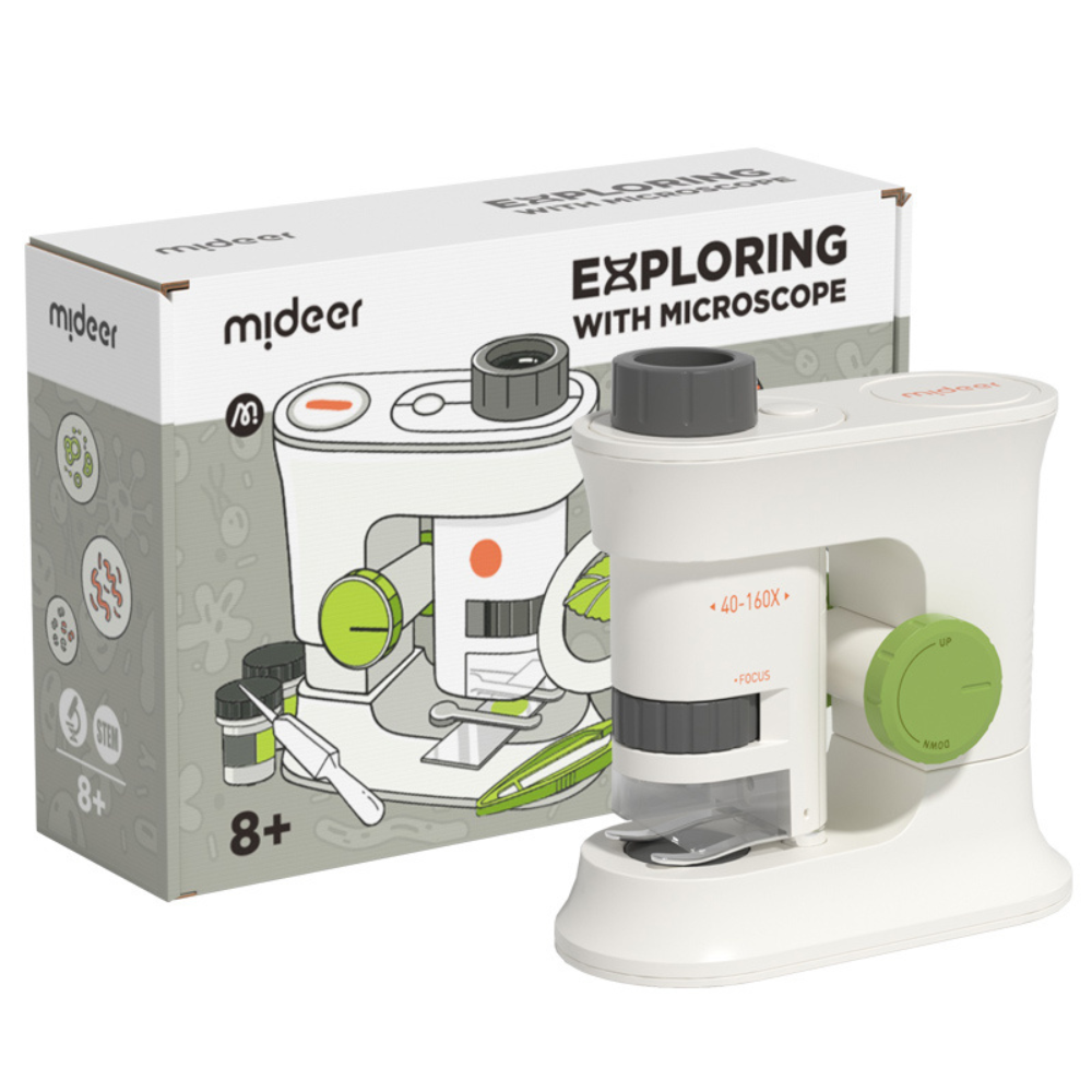 Mideer - Exploring with Microscope- Handheld & Standing Microscope for Kids