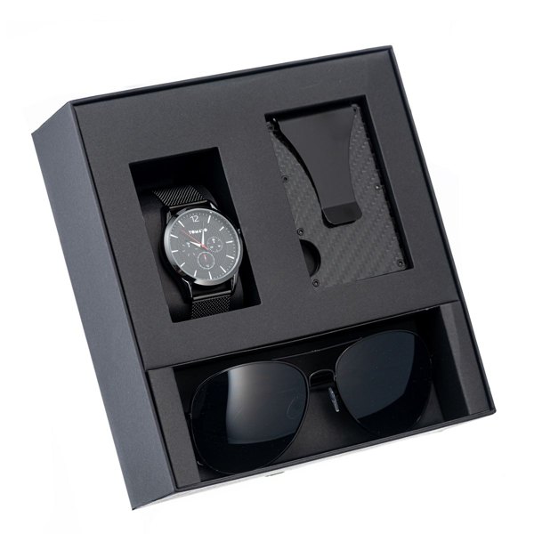Tomato Men's Watch, Gift Set with Mesh Band + Sunglasses and Card Wallet