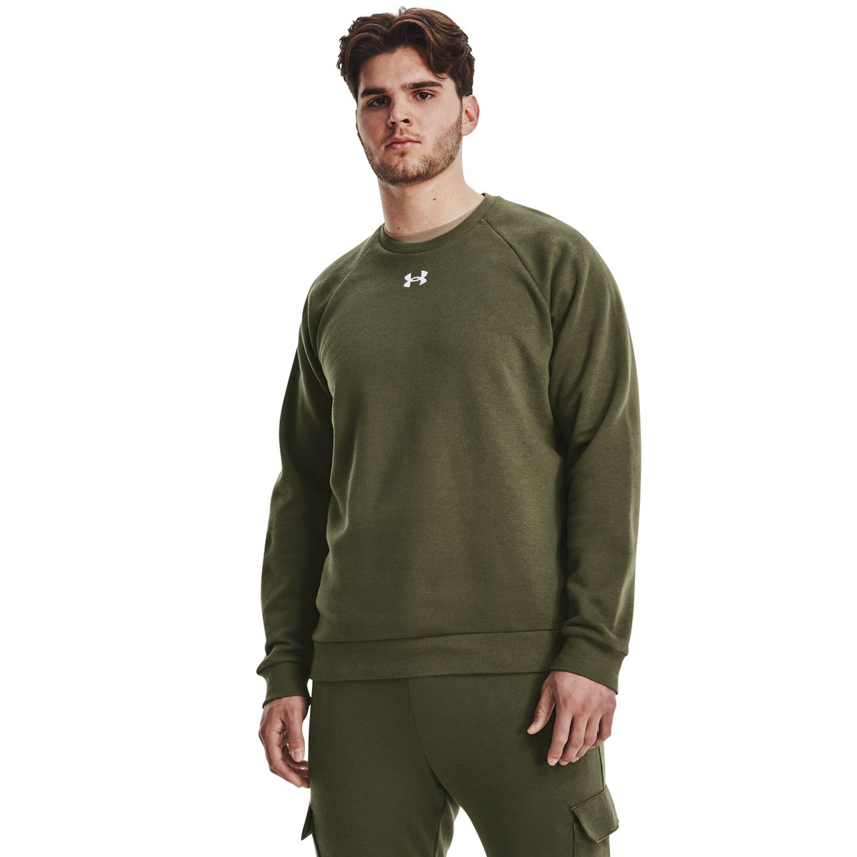 Under Armour Men's Rival Fleece Crew Sweatshirt - Marine OD Green
