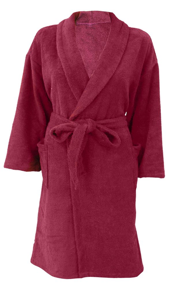 Unisex 100% Cotton Bathrobe 450GSM Towelling Gown Soft Absorbent Luxury - Red Pear