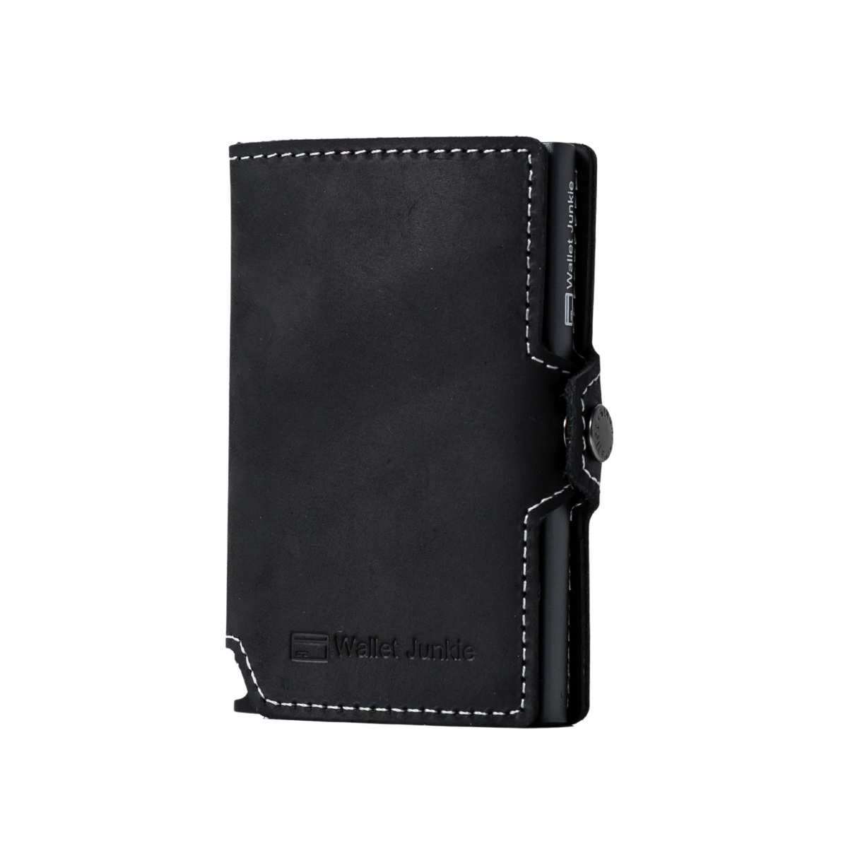 Wallet Junkie Pro - Slim, Leather, RFID Card Holder - Midnight Black