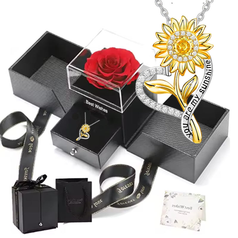 Waterproof Sunflower Pendant | 925 Silver Women's Necklace