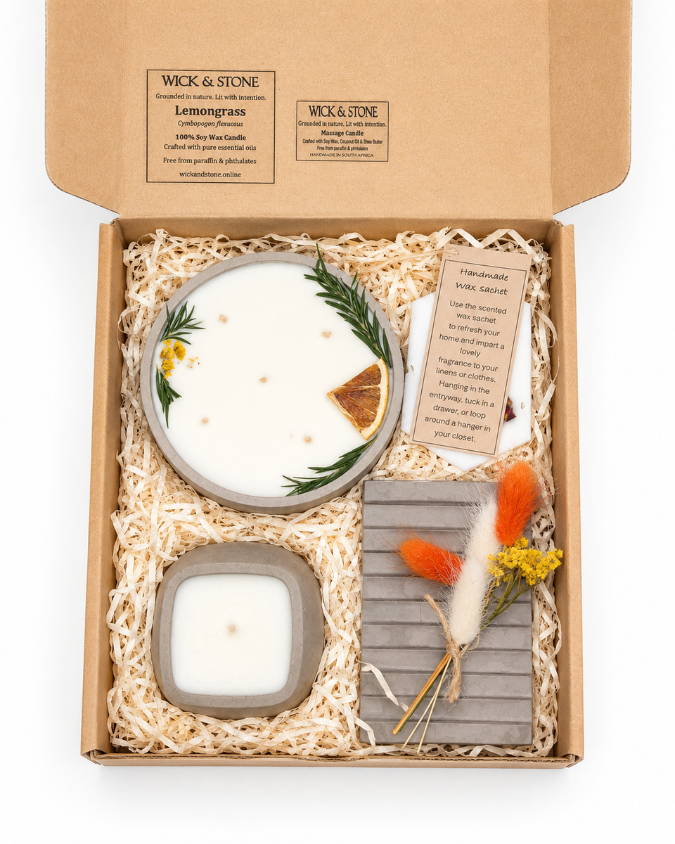 Wick & Stone Luxury Gift Box - Handcrafted Soy Wax Candles